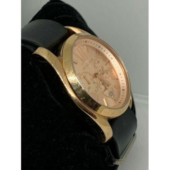 MICHAEL KORS MK5503 Bradshaw Women's Leather Analog Rose Gold Dial Watch ZW23 - Picture 4 of 8